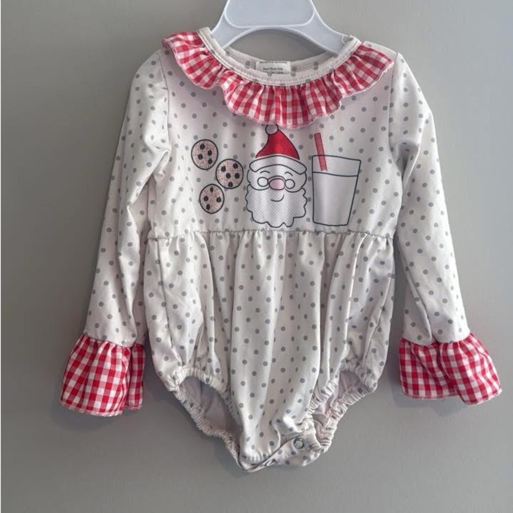 Girls' White & Red Santa Cookie One-Piece Bodysuit - [Brand]